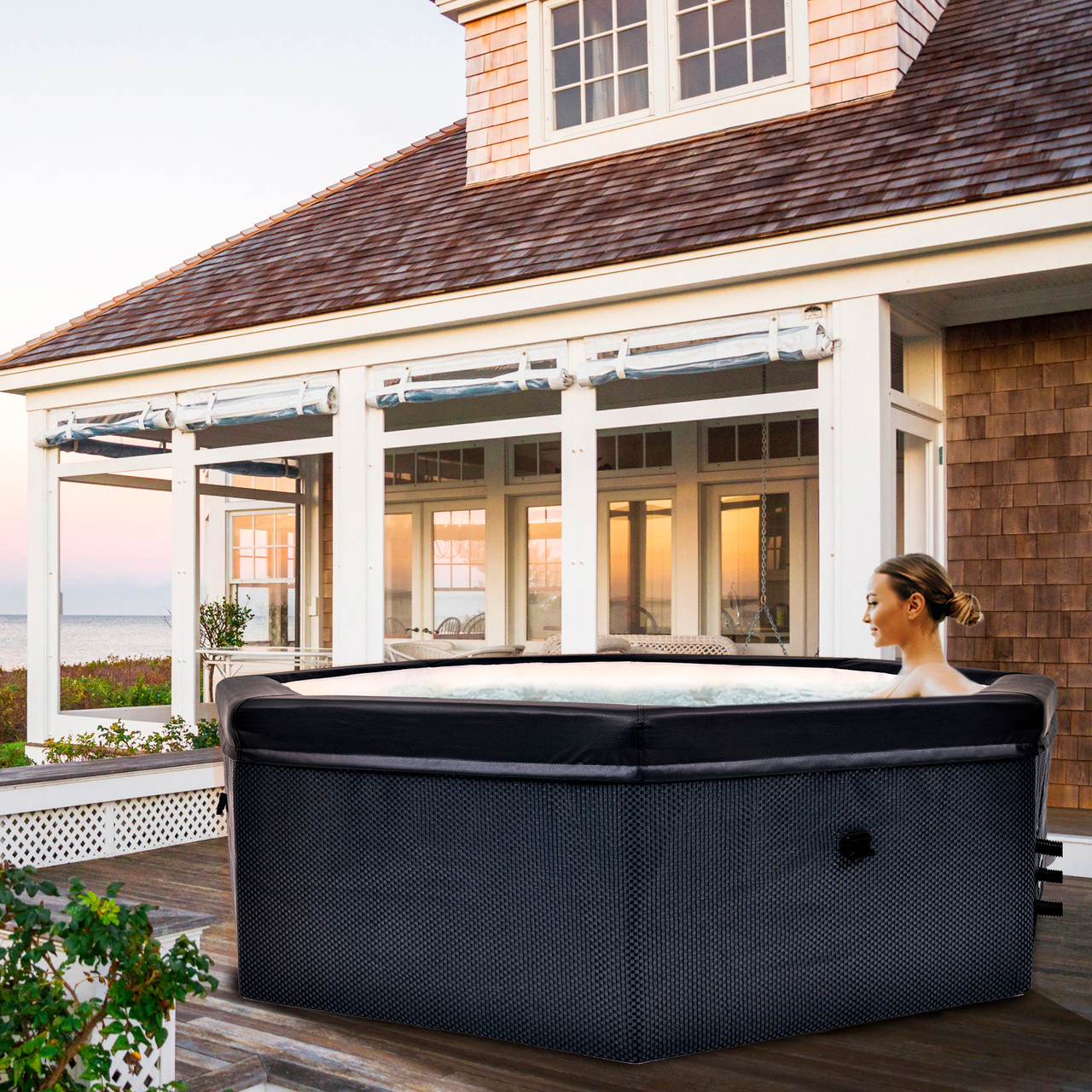 Avenli Aegean 6Person Rigid Foam Wall Portable Hot Tub Spa Christmas